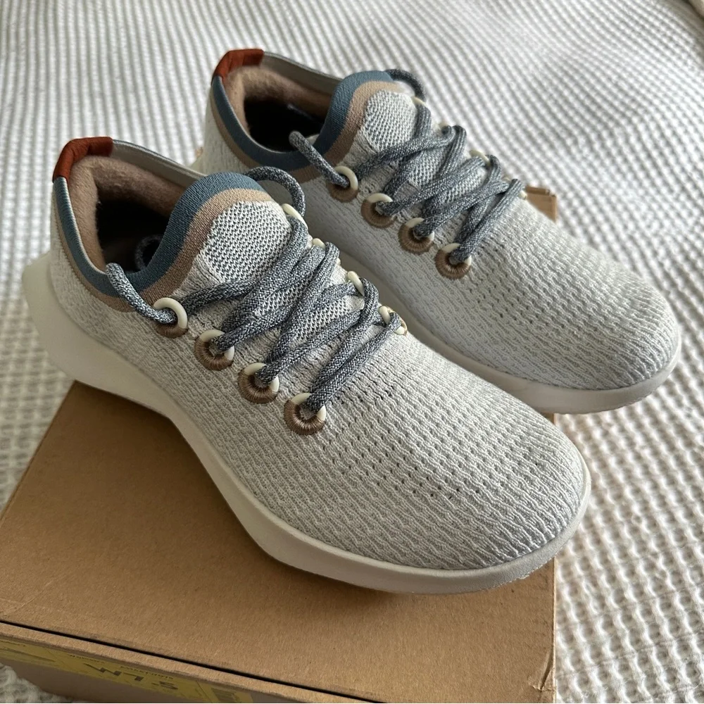 Allbirds Women's Tree Dasher 2 - Blizzard/Rustic Cobalt - Picture 2 of 12